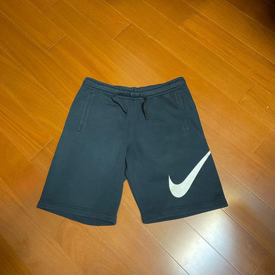（Size M) Nike 大Logo 重磅黑色刷毛短褲（H)
