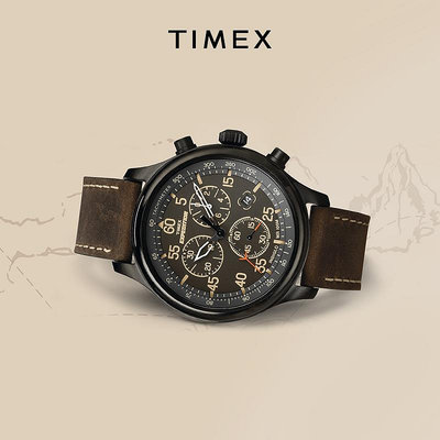 中古風手錶TIMEX天美時遠征系列夜光戶外運動潮流復古真皮帶石英男表T49905