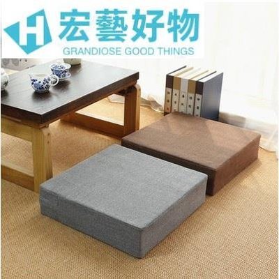 Beixiju（6060公分）日式坐墊  和室坐墊 素色坐墊 亞麻坐墊 可拆洗 加厚 方形  客廳臥室坐墊 榻榻米-宏藝好物