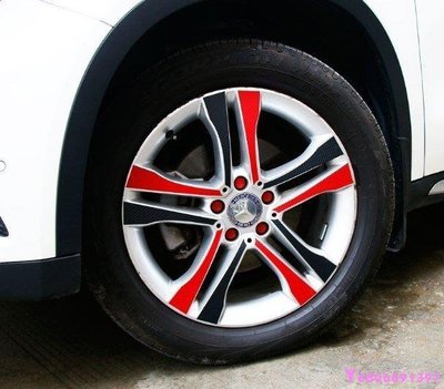 現貨熱銷-【易車汽配】Benz賓士2016款GLA輪轂貼 GLA200動感輪轂貼改裝 專用輪轂碳纖維貼紙