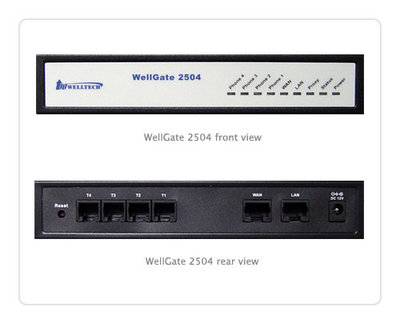 偉僑 Welltech WellGate 2504  FXS-04網路電話 4port 語音設備