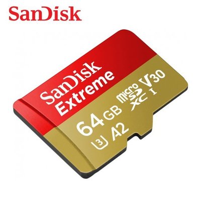 SanDisk 64G Extreme A2 microSDXC UHS-I 高速記憶卡 (SD-SQXAH-64G)