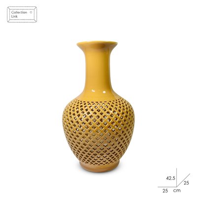 中華陶瓷 簍空花瓶 瓷器 收藏 擺飾 居家裝飾 辦公室 餐廳 藝品 懷舊 復古 拍攝 道具【F263】