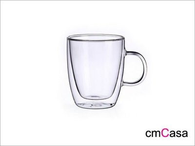 = cmCasa = [3164]簡約剔透風格設計 雙層馬克玻璃杯/馬克杯 不是Bodum發行