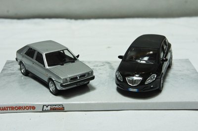 【超值特價】雙車組 1:43 Mondo Motors Lancia Delta 銀/黑色