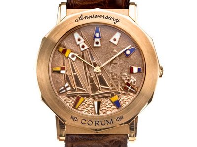 Corum 崑崙海軍上將系列18K玫瑰金男用腕錶