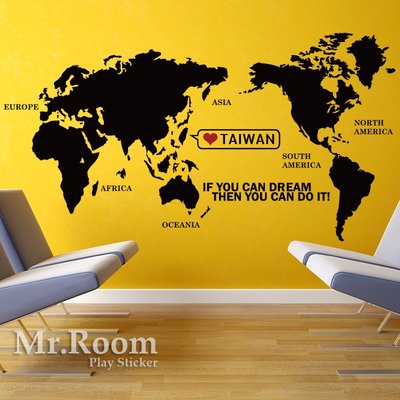 ☆ Mr.Room 空間先生 壁貼 愛TAIWAN世界之旅 (CT067) 地圖 房間佈置 辦公室 世界地圖 卡點西德