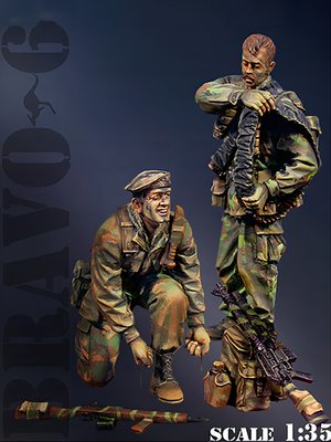 特價!1/35 二戰士兵 2人 樹脂模型現貨兵人 軍事題材白模-406C
