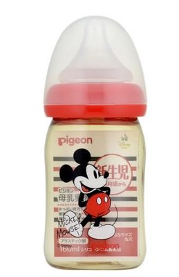 Miki小舖?日本 Pigeon 貝親 母乳實感 寬口徑 PPSU 奶瓶 ~ 米奇 阿卡將 玩具反斗城 160ml