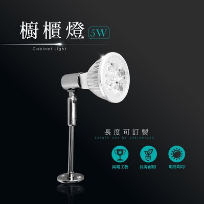 台灣製造 LED 5W 12V 可調整 櫥櫃燈 衣櫃 酒櫃 投射燈 投光燈 珠寶店 展示櫃 玻璃櫃 玩具櫃