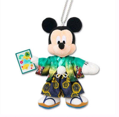 全新 日本迪士尼樂園 2021年 米奇和服浴衣吊飾 米老鼠和風包包掛飾小公仔 mickey mouse 米奇和風新年木屐女兒節手機別針掛件小娃娃 disney