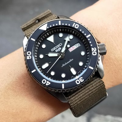 SEIKO 5 Sports系列 SRPD65K4 精工錶 手錶 42mm 機械錶 黑面盤 帆布錶帶 男錶