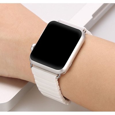 適用於Apple Watch錶帶蘋果手錶iwatch1234珍珠陶瓷鏈式不銹鋼錶帶