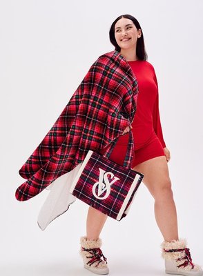 【iBuy瘋美國】全新正品 Victoria's Secret 維多利亞的秘密 VS 經典刷絨單人毯子 毛毯 現貨