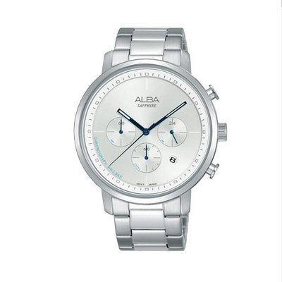 「官方授權」ALBA 雅柏 PRODUCT 男 水晶鏡面三眼 石英腕錶(AT3E03X1) 42.5mm