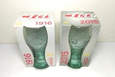 麥當勞 可口可樂玻璃杯360ml(1916年版、2015年版)綠色/杯子/麥當勞收藏品/玻璃杯/水杯/麥當勞可樂杯聯名款