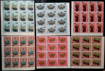台灣郵票十二方連-民國58年- 特056古物郵票(58年版)(故宮後18寶第二輯) -直角邊，不容錯過