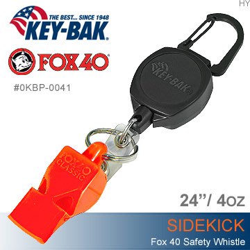 〔A8網購〕美國KEY BAK-Sidekick 伸縮鑰匙圈+FOX40 SAFETY WHISTLE安全哨-公司貨