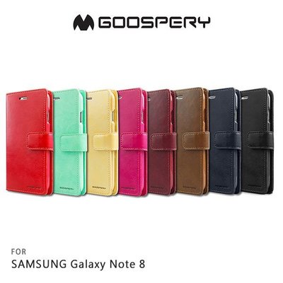 GOOSPERY SAMSUNG Galaxy Note 8 BLUE MOON 側翻皮套(帶扣) 可插卡皮套