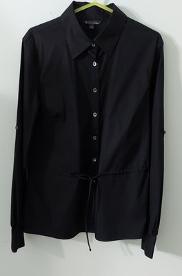 新品無吊牌（搬家出清）美國精品 BROOKS BROTHERS 黑寬鬆腰繫帶上衣襯衫罩衫，美國尺寸8碼(約M/L碼）Maxmara agnesb isabel