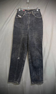 Something Edwin日本古著重磅高腰牛仔褲 鐵黑自然落色丹寧錐形褲 女 Y2K vintage
