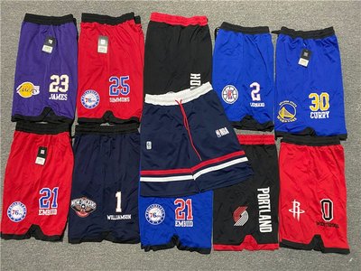 美國NBA籃球運動短褲 運動球褲 訓練褲 斷碼 76人 火箭  勇士  正版