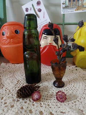 惠惠--早期彈珠汽水玻璃瓶超絕版老瓶子懷舊復古風格擺飾（258）