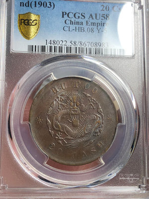 銅錢古錢幣錢幣收藏 全鱗戶部光緒元寶二十文1874