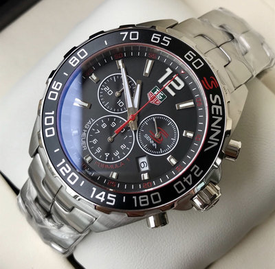 TAG Heuer Formula 1 Special Edition 黑色錶盤 銀色不鏽鋼錶帶 石英 三眼計時男士手錶 CAZ1015.BA0883 豪雅F1