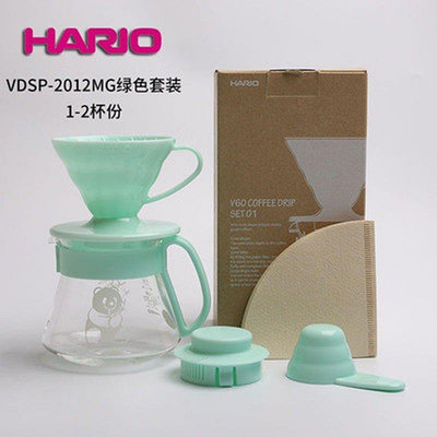 【熱賣精選】日本Hario手沖咖啡壺套裝V60樹脂咖啡濾杯濾紙玻璃分享壺1-2人份