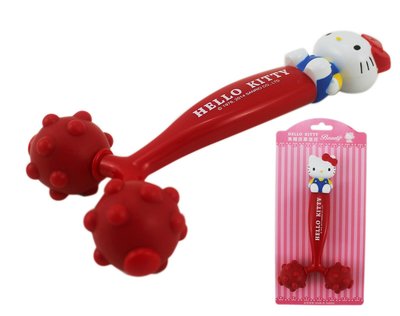 【卡漫迷】Hello Kitty 美體按摩滾球 紅 ㊣版 台灣製造  消除疲勞 簡易按摩 攜帶方便 塑身 舒壓