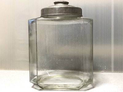 [小柳老物之家]昭和時期 老玻璃八角糖果罐