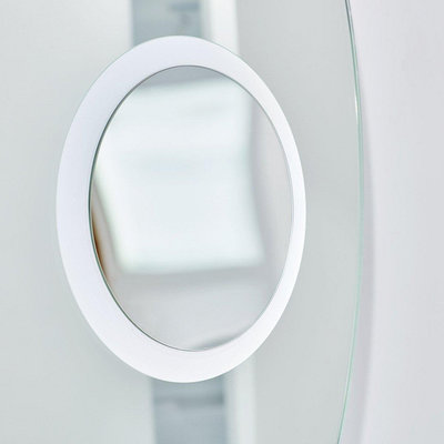 【現貨精選】圓形鏡子 浴室鏡 智能鏡 背面發光鏡 LED燈鏡 化妝鏡 帶放大鏡