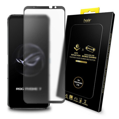 hoda 霧面 AR抗反射 2.5D 滿版 9H 玻璃保護貼，ASUS Rog Phone 7/6/5 系列