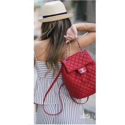 【日本二手】Chanel A91121 Backpack 小羊皮後背包 紅