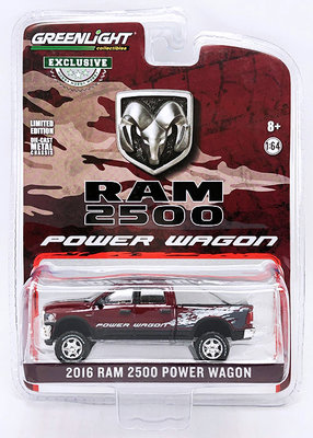 【秉田屋】現貨 Greenlight Dodge 道奇 RAM 2500 Power Wagon 2016 紅 1/64