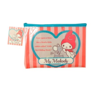 正版授權 日本 三麗鷗 美樂蒂 塑膠包 化妝包 透明包 收納包 拉鍊包 防水包 扁平包