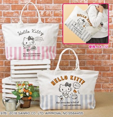 日本 現貨 正版 hello kitty 三麗鷗 凱蒂貓 Kitty 袋子 環保袋 環保 帆布袋 手提包 托特包 帆布