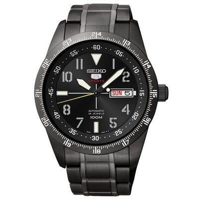 SEIKO 精工5號 時尚都會機械腕錶(IP黑/42mm) 4R36-03G0SD 國際碼：SRP521J1