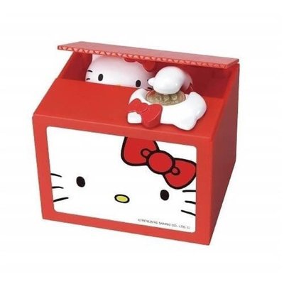 正版授權 日本 三麗鷗 HELLO KITTY 凱蒂貓 存錢箱 撲滿 收納箱 置物箱