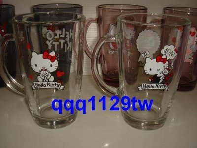 (5個)曲線杯(藍海豚+小熊+粉紅冰淇淋)+馬克杯(2個)Hello Kitty 7-11 40週年 玻璃馬克杯