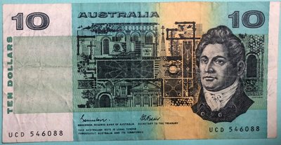 【滴水洞】澳大利亞/澳洲1991-92年10Dollars紙鈔)，少見