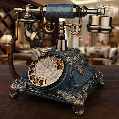 歐式仿古電話機家用復古辦公座機老式創意轉盤時尚電話無線插卡