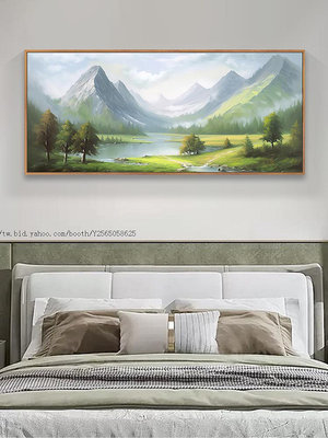 北歐客廳裝飾畫簡約現代掛畫沙發背景墻山水墻畫臥室床頭風景壁畫