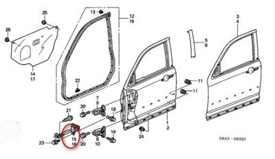 (底盤 引擎專賣)HONDA 本田 CRV 03年~06年 車門限位器 車門制位桿 車門置位桿 正廠件