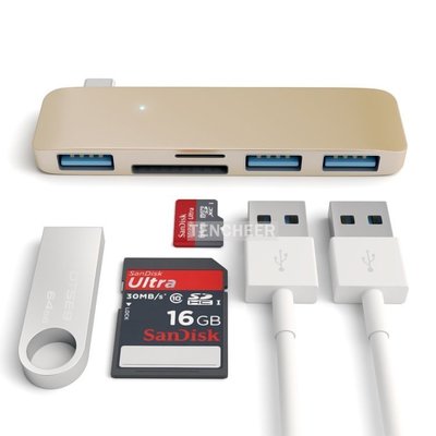 ＜TENCHEER＞ Satechi Type-C USB 3.0 (3孔USB + Micro SD) 集線器 (全新盒裝) 轉接器 Combo Hub