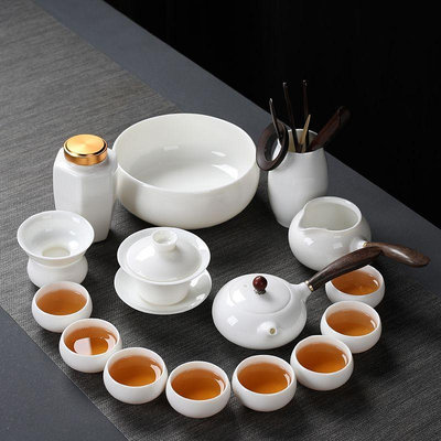 【居家　茶道　紫砂壺】功夫茶杯 家用 客廳 辦公室 會客 德化 泡茶 陶瓷 蓋碗