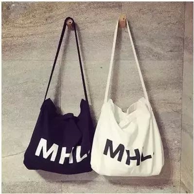 [熊大] 韓國爆款 MHL帆布包 復古牛仔帆布包 手提袋 購物袋 大方包後背包側背包 生日禮物【BS01】