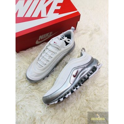 ｜二手小鋪｜NIKE Air Max 97 QS METALLIC 白銀 銀彈 紅勾 AT5458-100