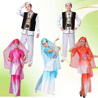 新款回族演出服裝民族舞蹈服裝伊斯蘭回族禮拜服穆斯林回族服飾